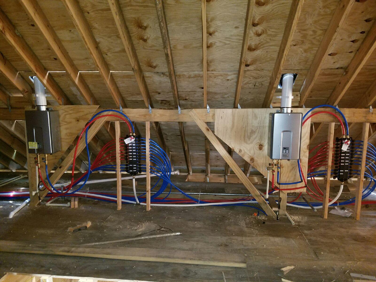 PEX Manabloc with 2 tankless water heaters in Galveston, TX